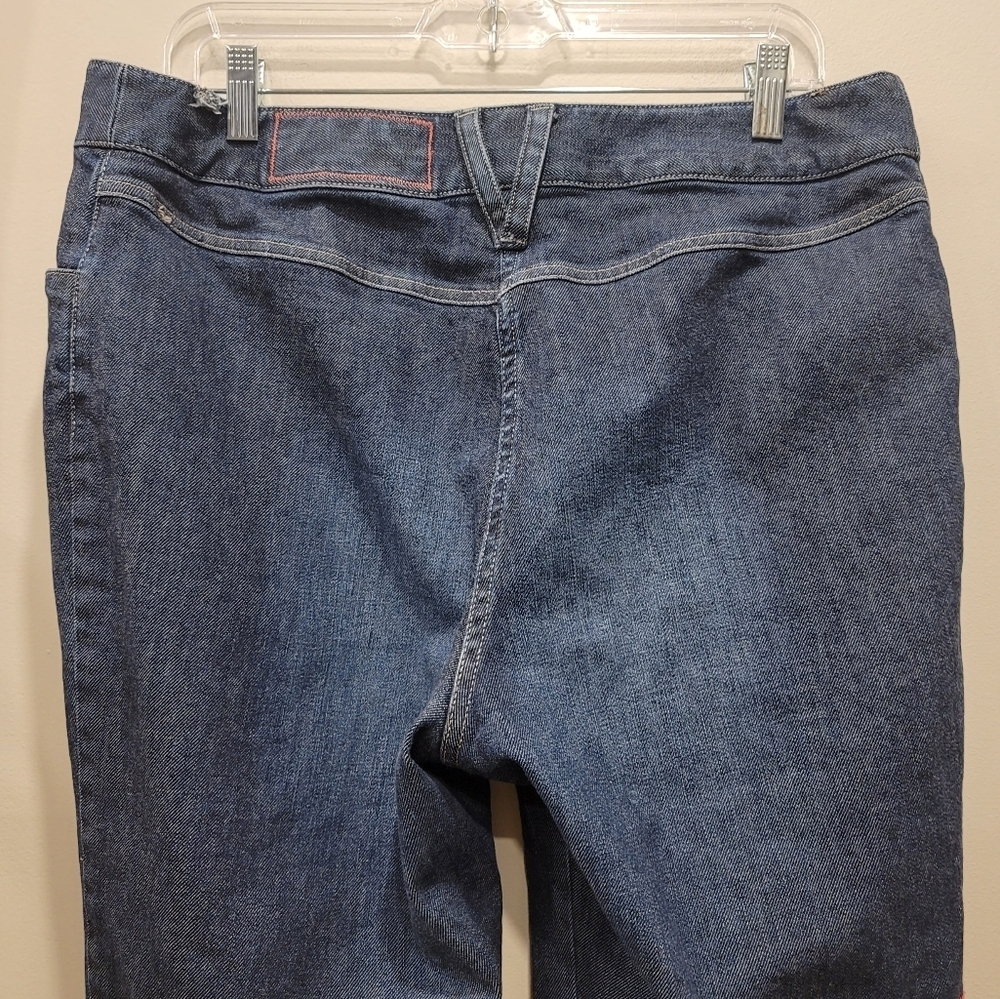 Sz 14 Stretch J. Jill Embroidered Floral Denim Capris - Picture 3 of 10